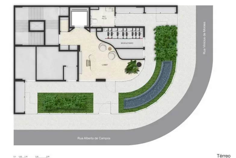 Planta 1: Vinicius 233, studio de alto padrão em Ipanema, Rio de Janeiro