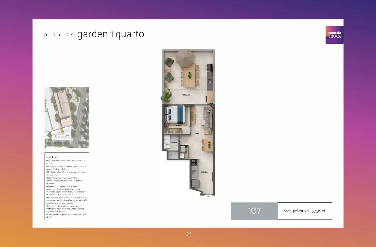 Planta 6: Cores da Tijuca, studio de alto padrão na Tijuca, Rio de Janeiro
