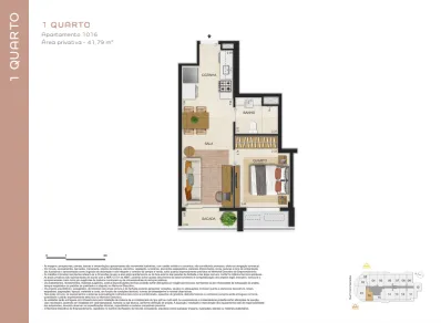 Planta 9: Guima Botafogo, studio de alto padrão em Botafogo, Rio de Janeiro