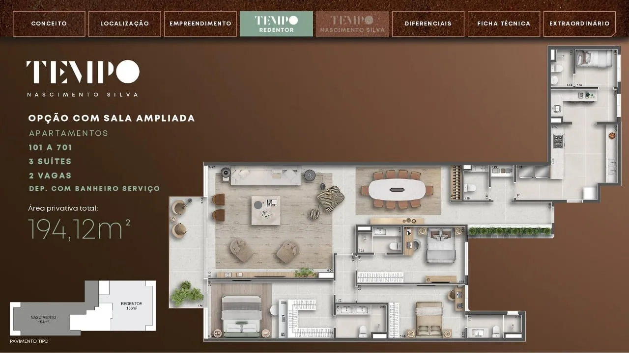 Planta 6: Tempo Ipanema, apartamento de alto padrão em Ipanema, Rio de Janeiro