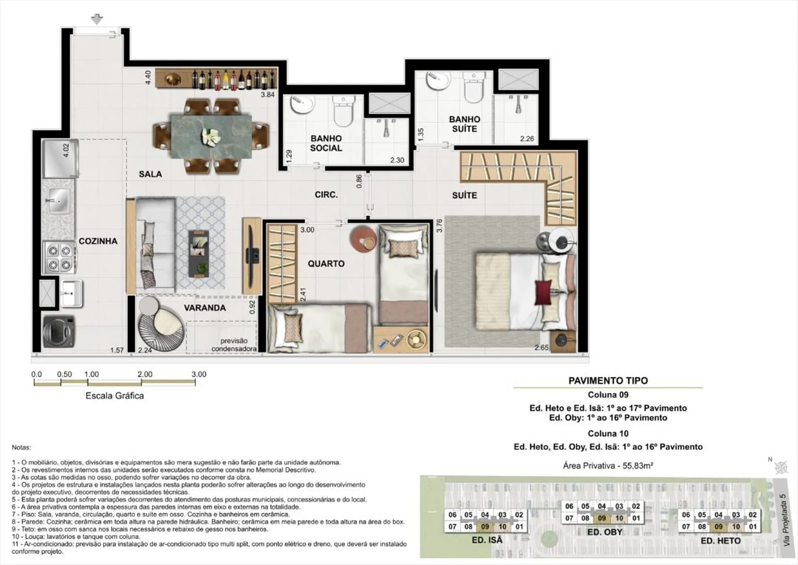Planta 16: Murano Residencial, apartamento de alto padrão na Barra Olímpica, Rio de Janeiro