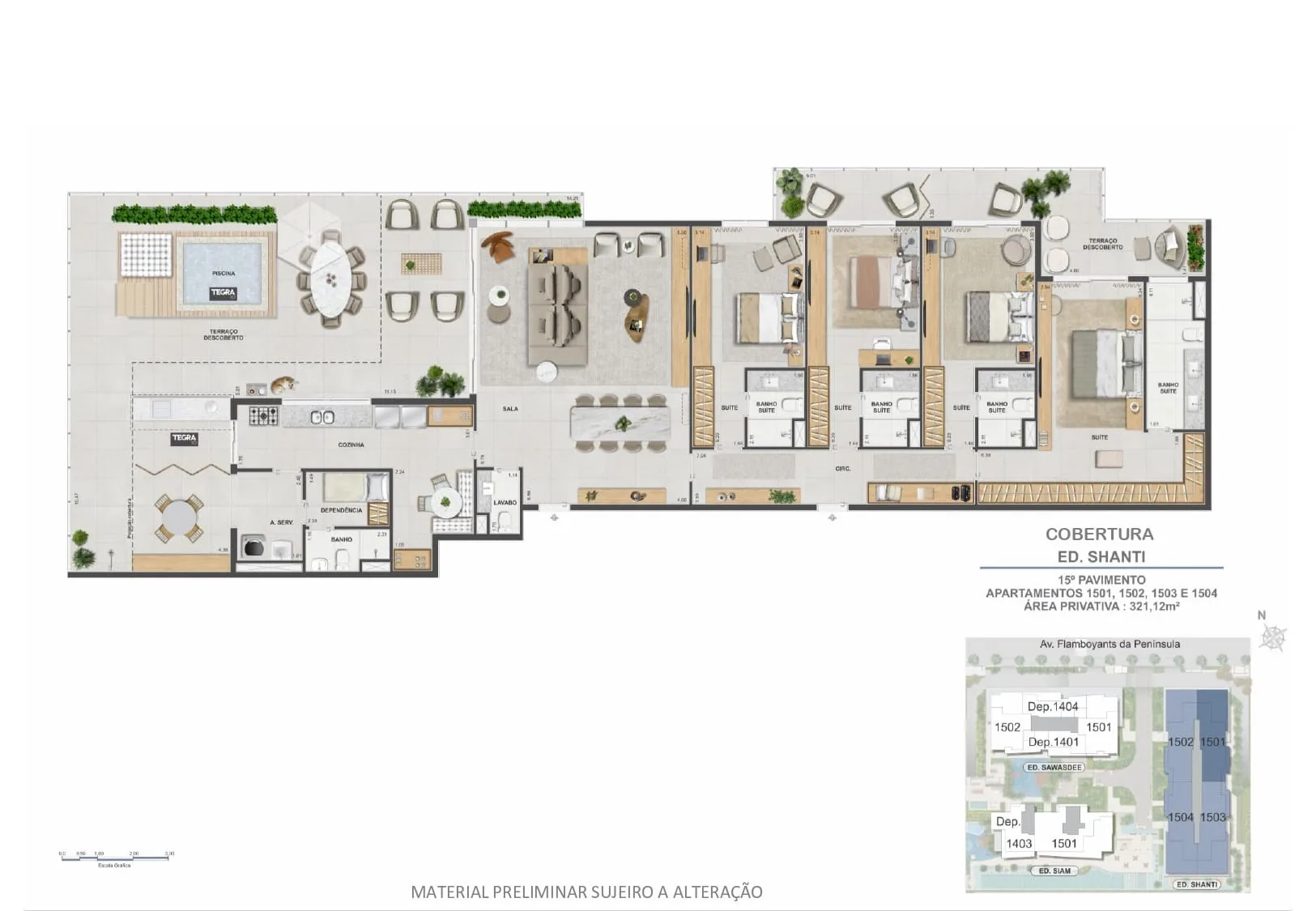Planta 4: Península Collection, apartamento de alto padrão na Barra da Tijuca, Rio de Janeiro