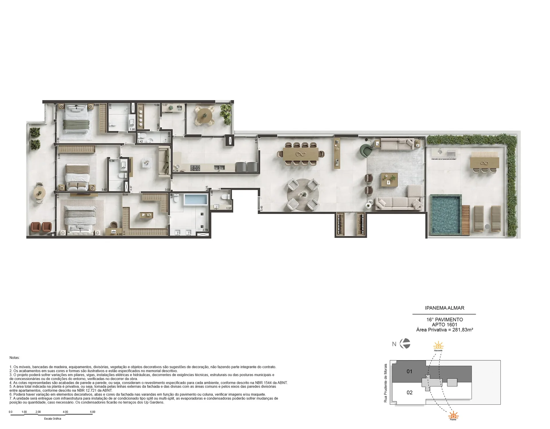 Planta 5: Ipanema Almar, apartamento de alto padrão em Ipanema, Rio de Janeiro