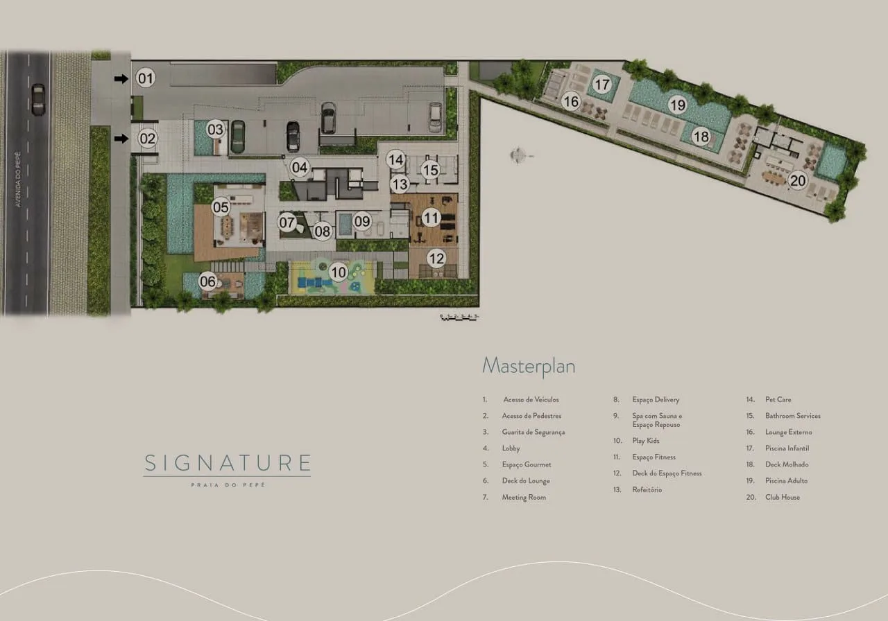 Planta 1: Signature Praia do Pepê, apartamento de alto padrão na Barra da Tijuca, Rio de Janeiro