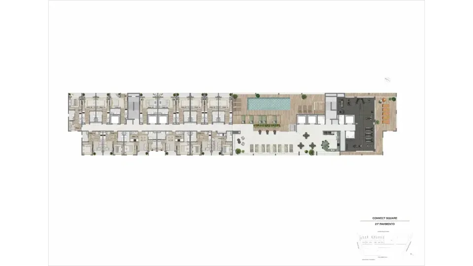 Planta 11: Connect Square, studio de alto padrão no Centro, Rio de Janeiro