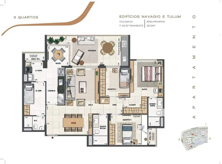 Planta 9: Orygem Acqua Home, apartamento de alto padrão na Barra da Tijuca, Rio de Janeiro