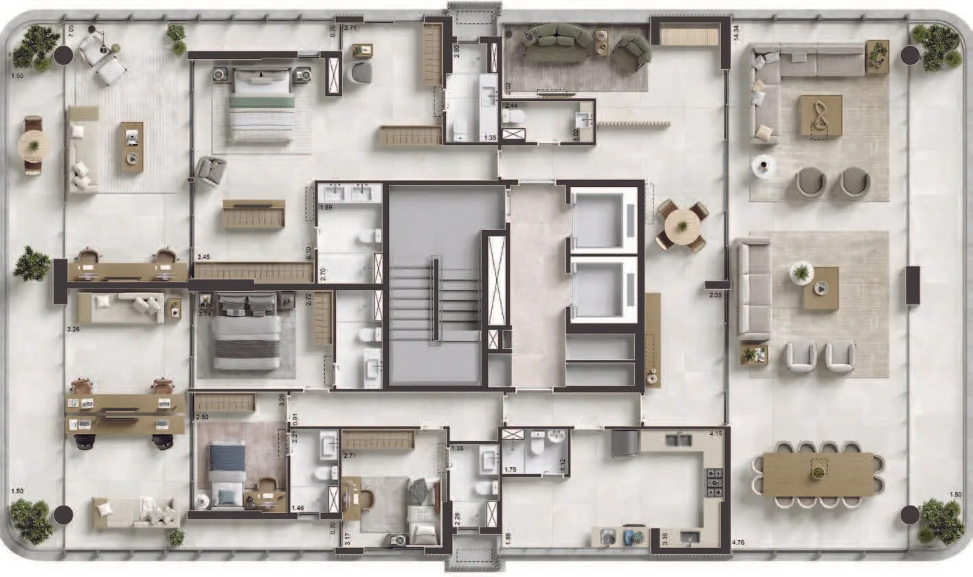 Planta 8: Vista Ipanema, apartamento de alto padrão em Ipanema, Rio de Janeiro