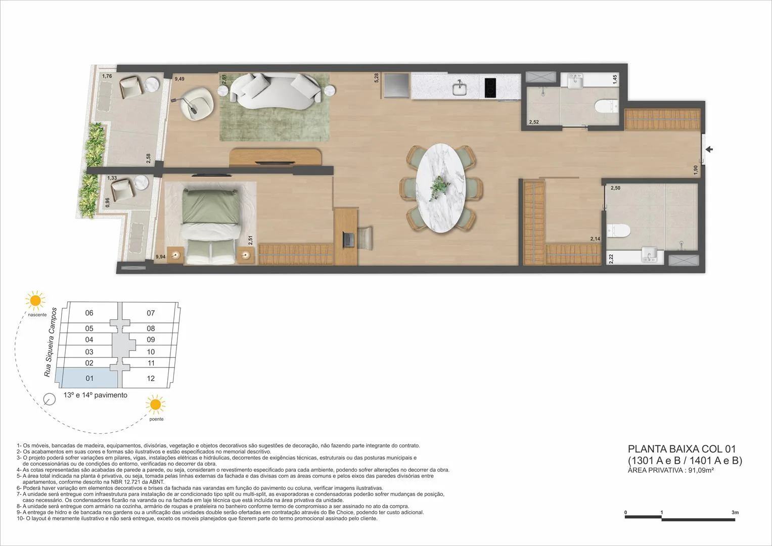 Planta 25: Ben in Rio Praia de Copacabana, studio de alto padrão em Copacabana, Rio de Janeiro
