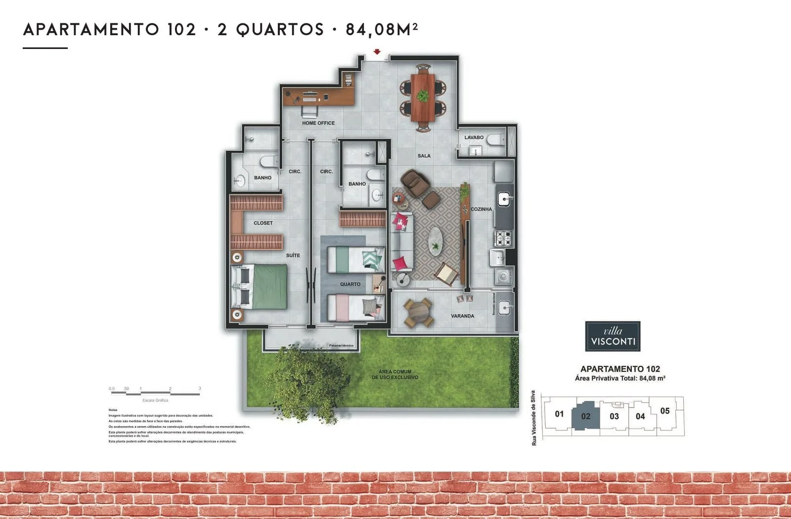 Planta 6: Villa Visconti Botafogo, apartamento de alto padrão em Botafogo, Rio de Janeiro