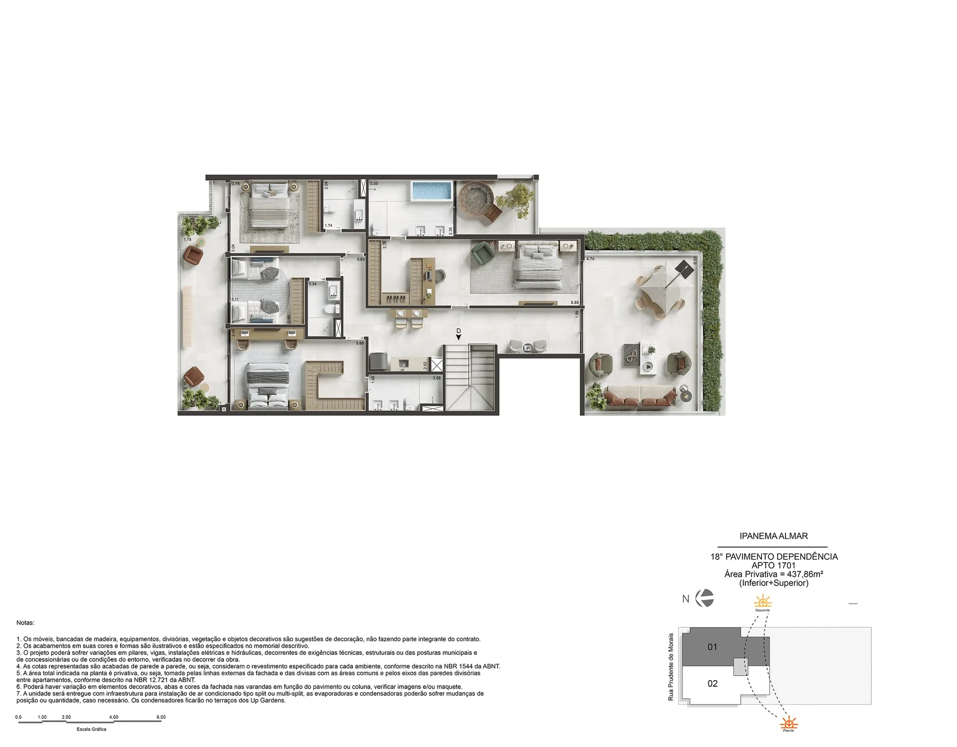 Planta 7: Ipanema Almar, apartamento de alto padrão em Ipanema, Rio de Janeiro