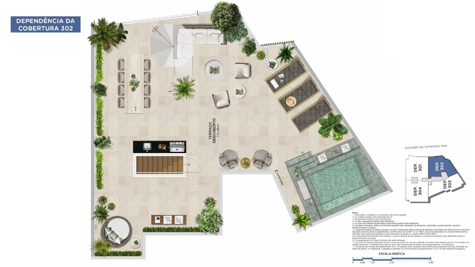 Planta 4: Ares Lagoa, apartamento de alto padrão na Lagoa, Rio de Janeiro