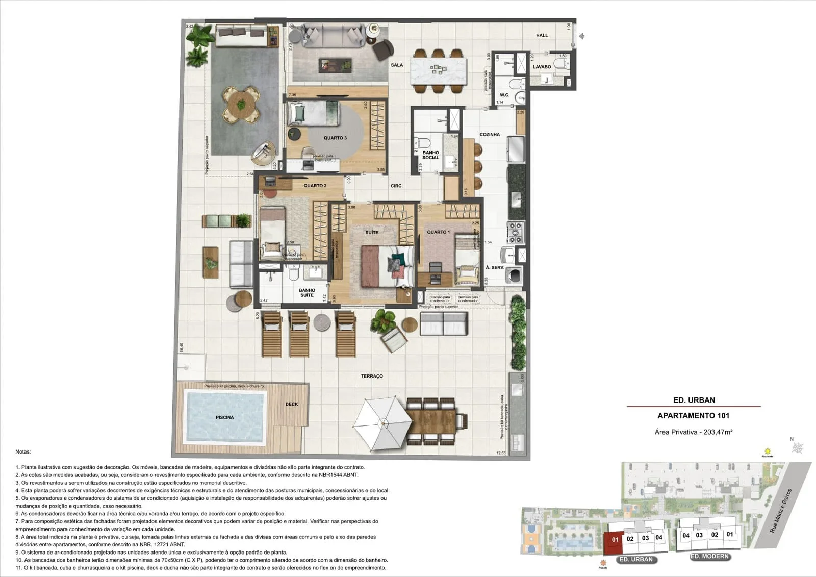 Planta 3: Atmosfera Condominium Park, apartamento de alto padrão na Tijuca, Rio de Janeiro