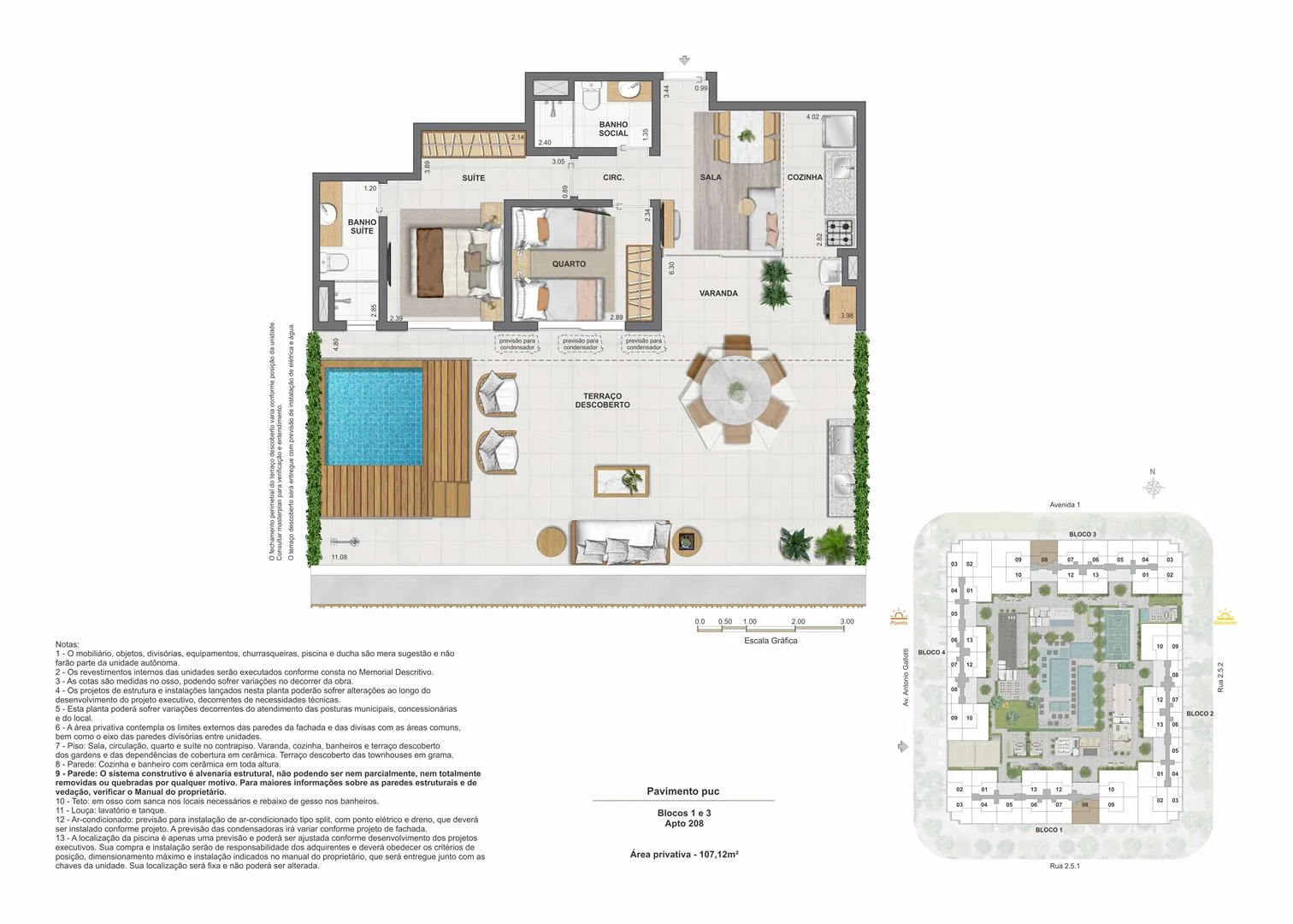 Planta 9: Arte Wood Residences, apartamento de alto padrão na Barra Olímpica, Rio de Janeiro