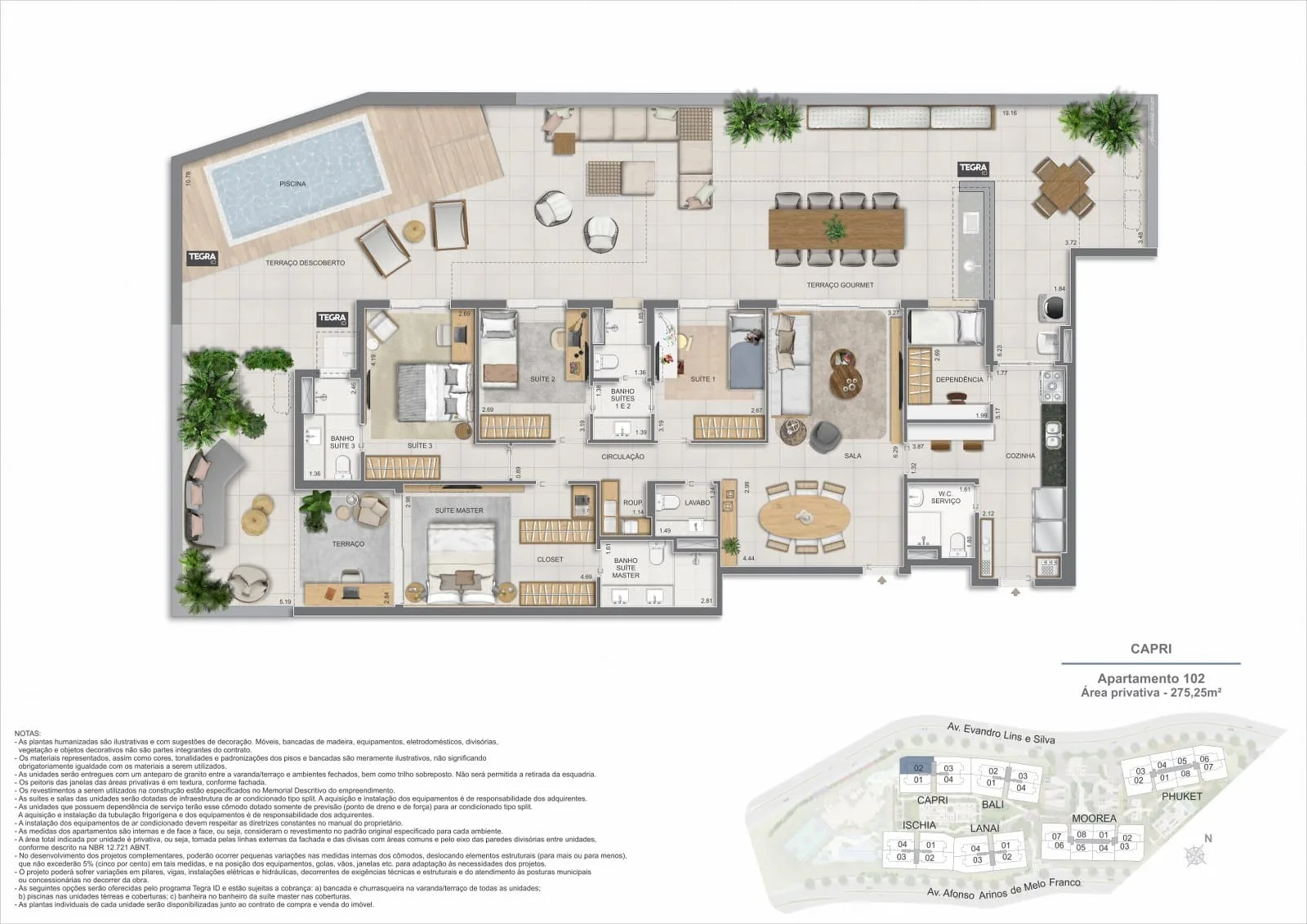 Planta 7: Gaea Home Resort, apartamento de alto padrão na Barra da Tijuca, Rio de Janeiro