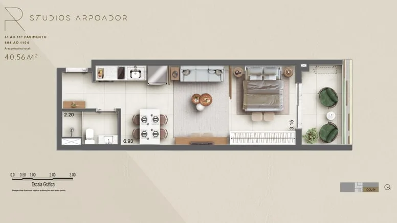 Planta 5: Ar Ipanema, apartamento de alto padrão em Ipanema, Rio de Janeiro