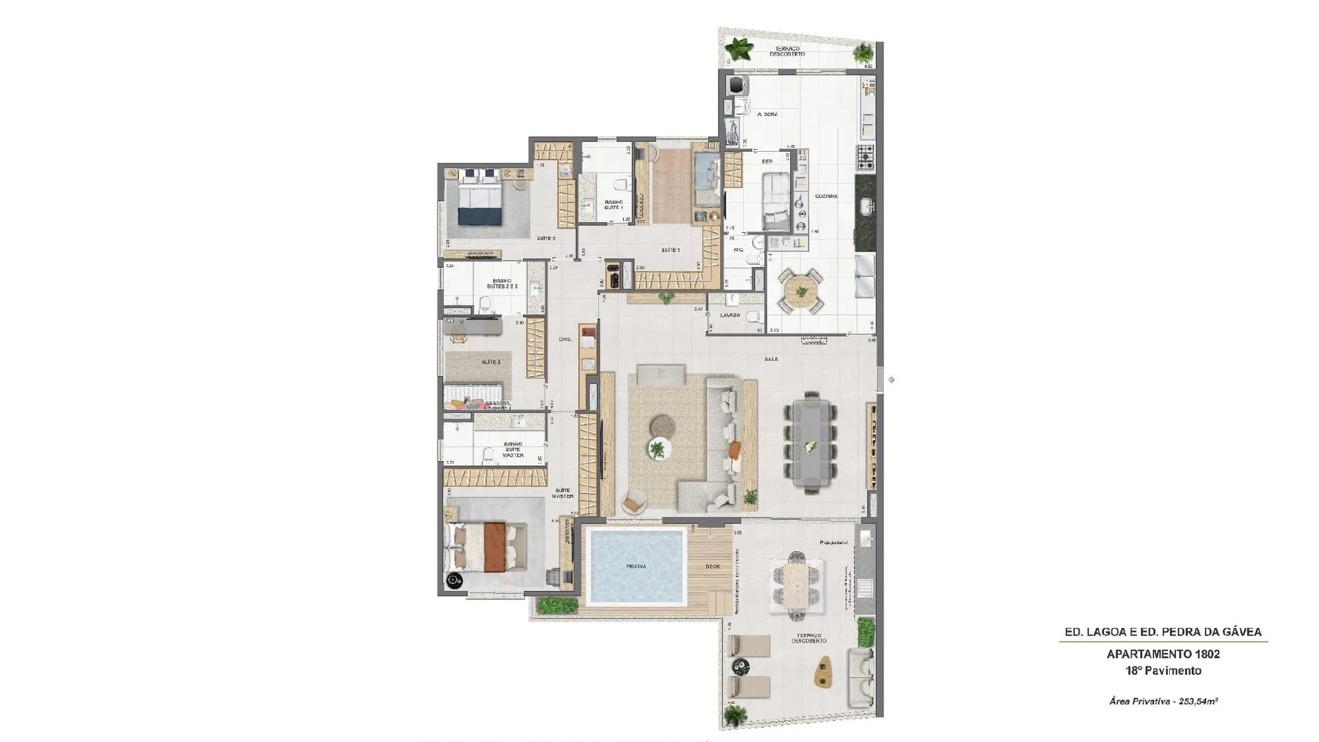 Planta 9: Endless Peninsula, apartamento de alto padrão na Barra da Tijuca, Rio de Janeiro