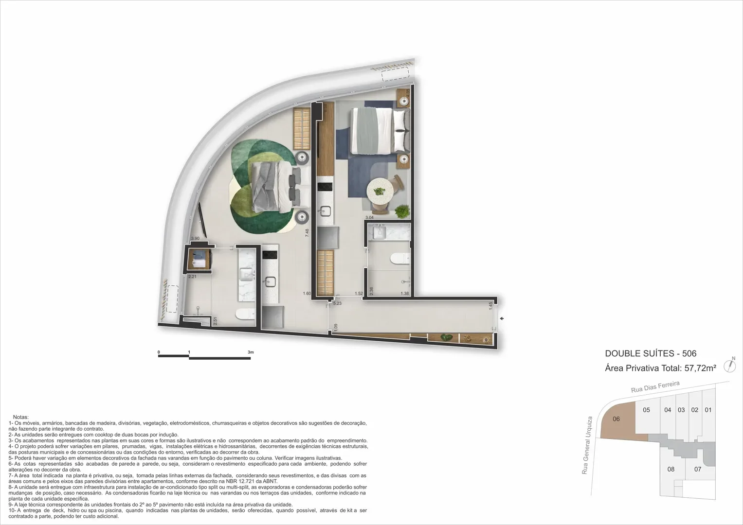 Planta 4: Dias Ferreira Leblon Studios, studio de alto padrão no Leblon, Rio de Janeiro