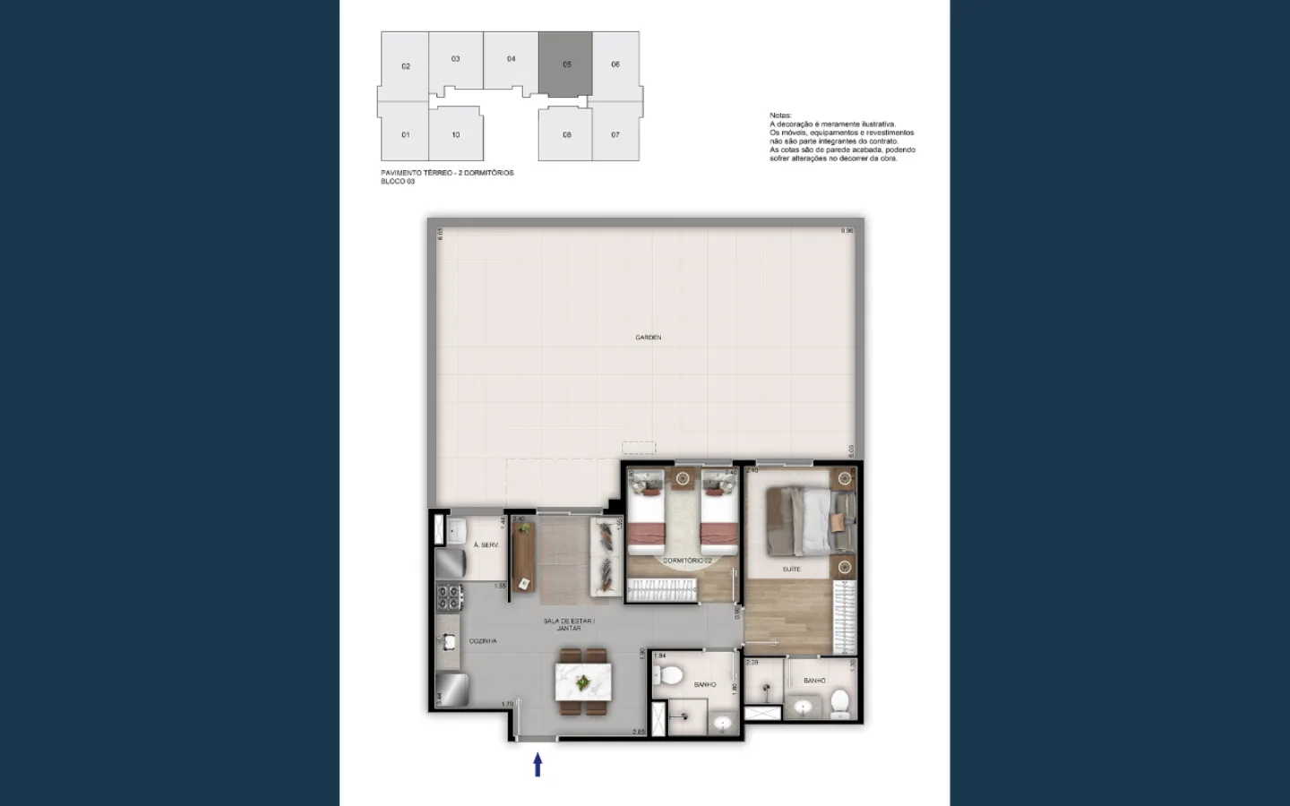 Planta 4: Américas 19 Recreio Residence, apartamento de alto padrão no Recreio dos Bandeirantes, Rio de Janeiro