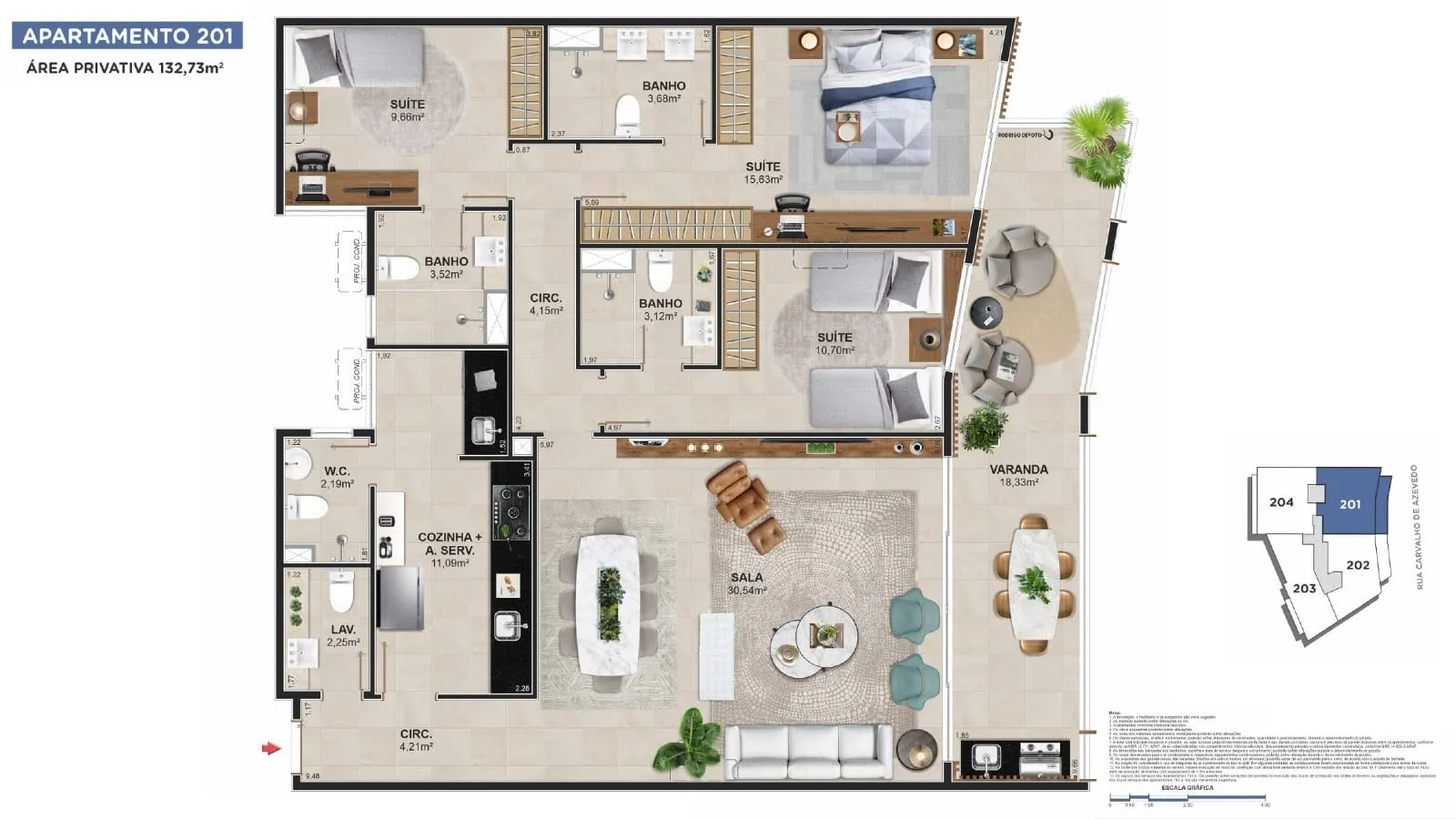 Planta 13: Ares Lagoa, apartamento de alto padrão na Lagoa, Rio de Janeiro