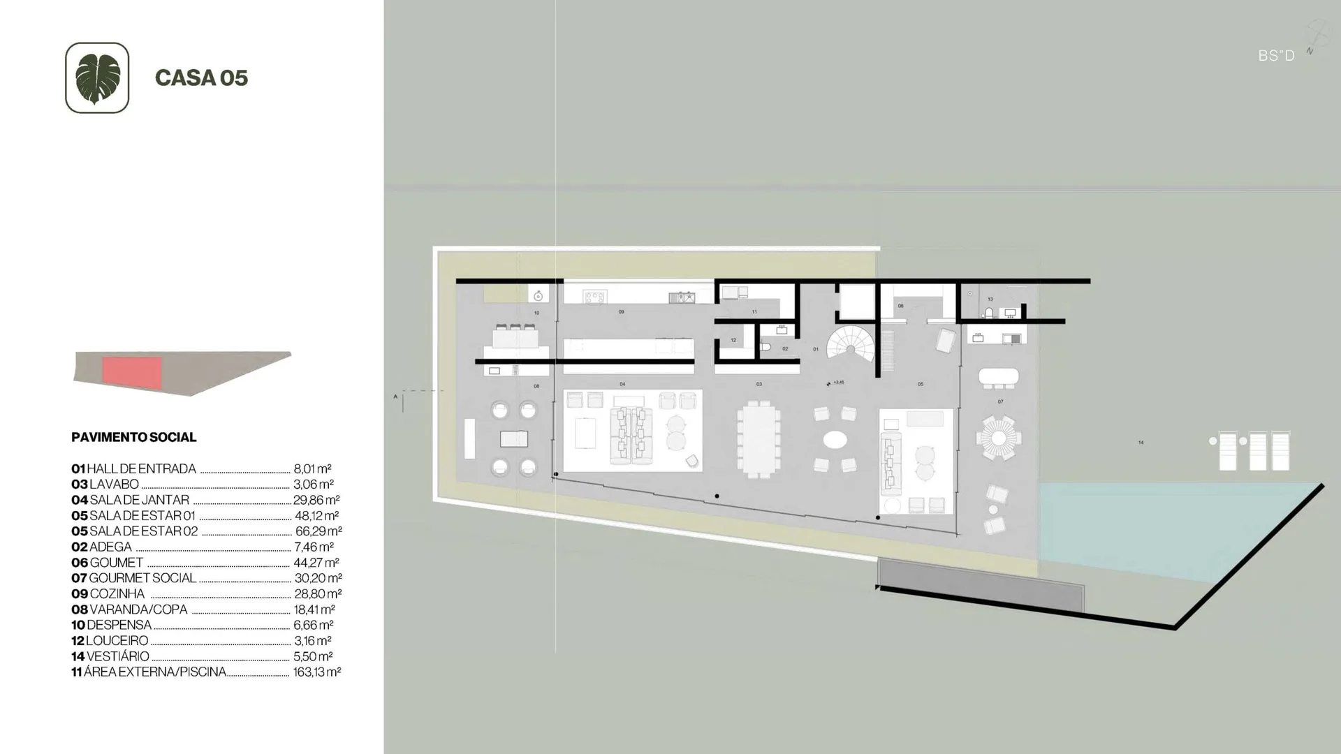Planta 19: Estância Pernambuco Mozak, apartamento de alto padrão no Leblon, Rio de Janeiro