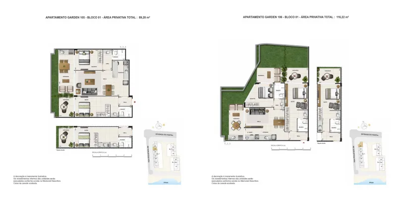 Planta 5: Las Ventanas Residencial, apartamento de alto padrão no Recreio dos Bandeirantes, Rio de Janeiro
