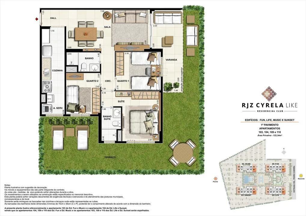 Planta 4: RJZ Cyrela Like, apartamento de alto padrão na Barra da Tijuca, Rio de Janeiro