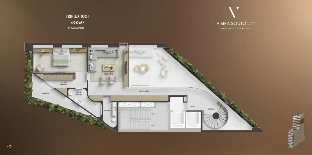 Planta 8: Vieira Souto 432, apartamento de alto padrão em Ipanema, Rio de Janeiro