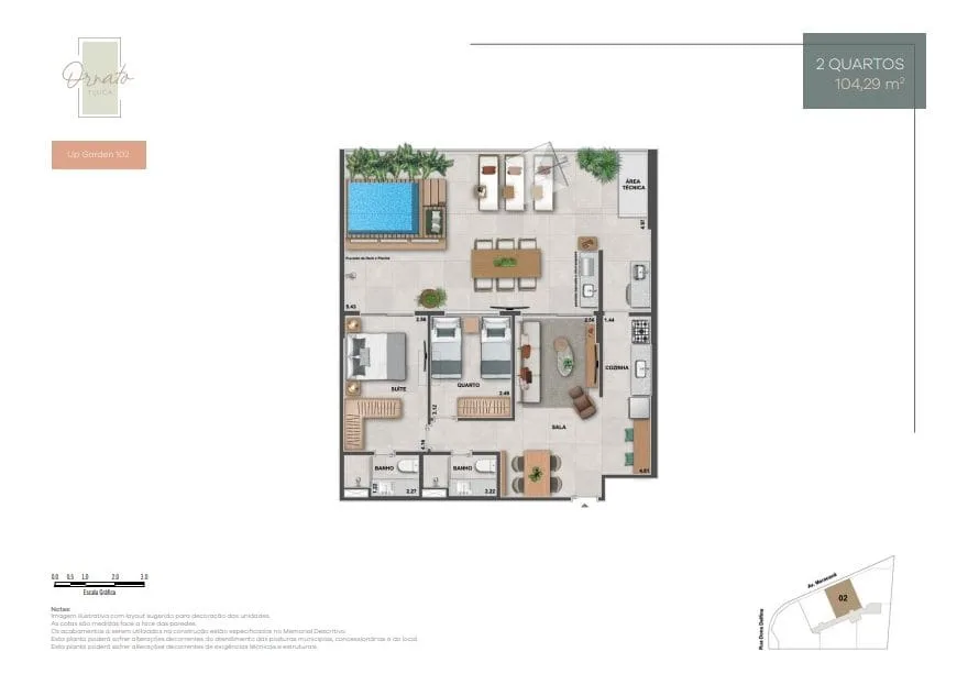 Planta 2: Ornato Tijuca, apartamento de alto padrão na Tijuca, Rio de Janeiro