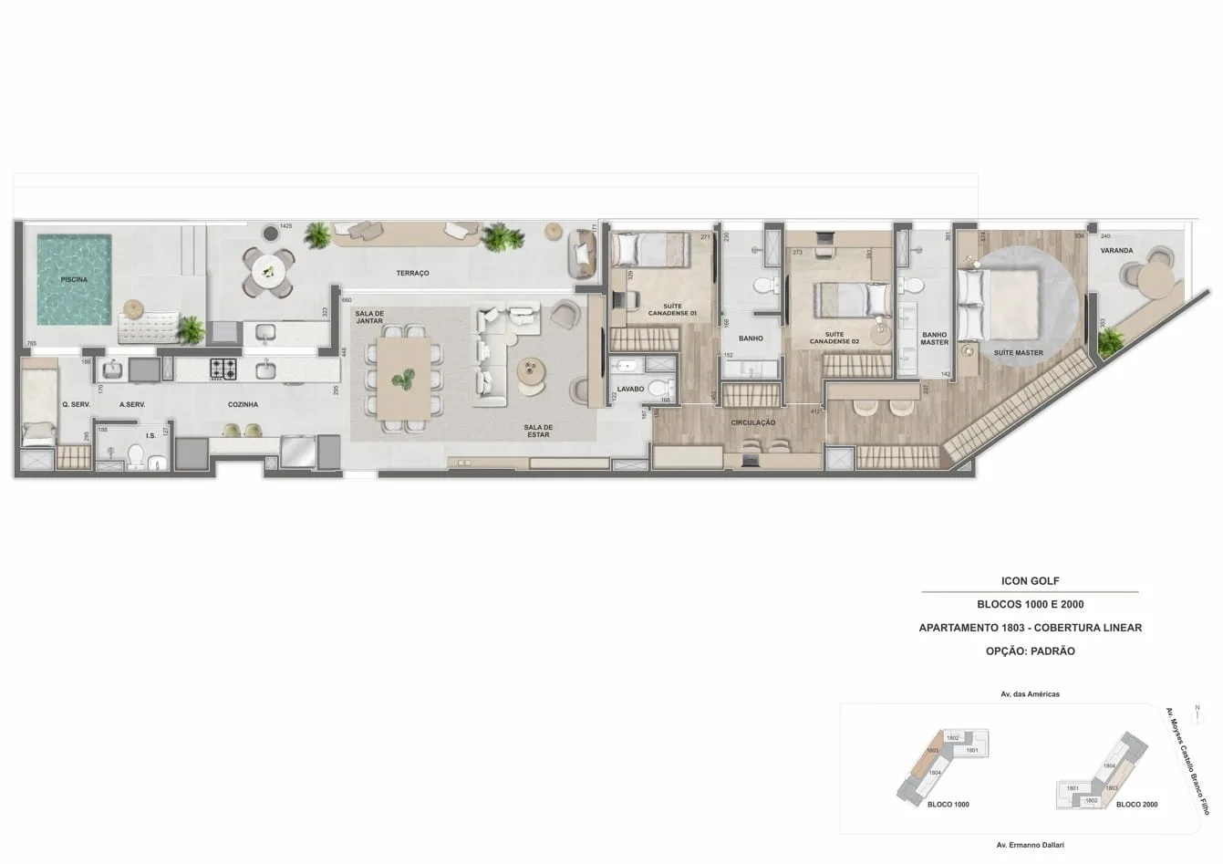 Planta 9: Icon Golf Residence, apartamento de alto padrão na Barra da Tijuca, Rio de Janeiro