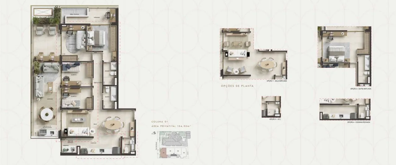 Planta 13: Oba Urca, apartamento de alto padrão na Urca, Rio de Janeiro