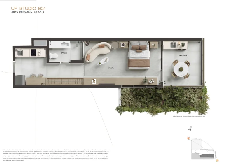 Planta 10: Arti Leblon, studio de alto padrão no Leblon, Rio de Janeiro