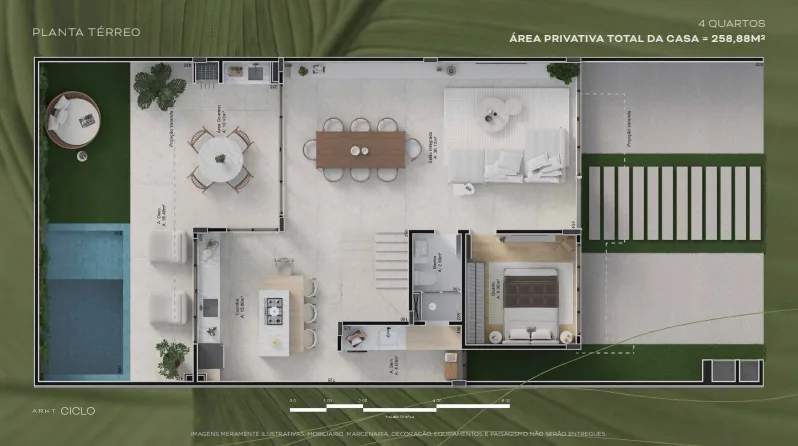 Planta 3: Ciclo Casas, casa de alto padrão no Recreio dos Bandeirantes, Rio de Janeiro