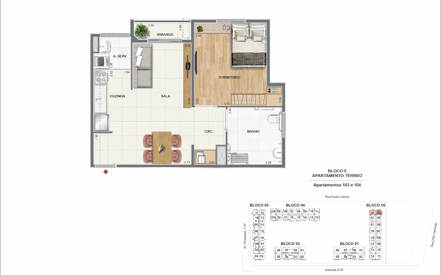 Planta 8: Orla Recreio Reserva, apartamento de alto padrão no Recreio dos Bandeirantes, Rio de Janeiro