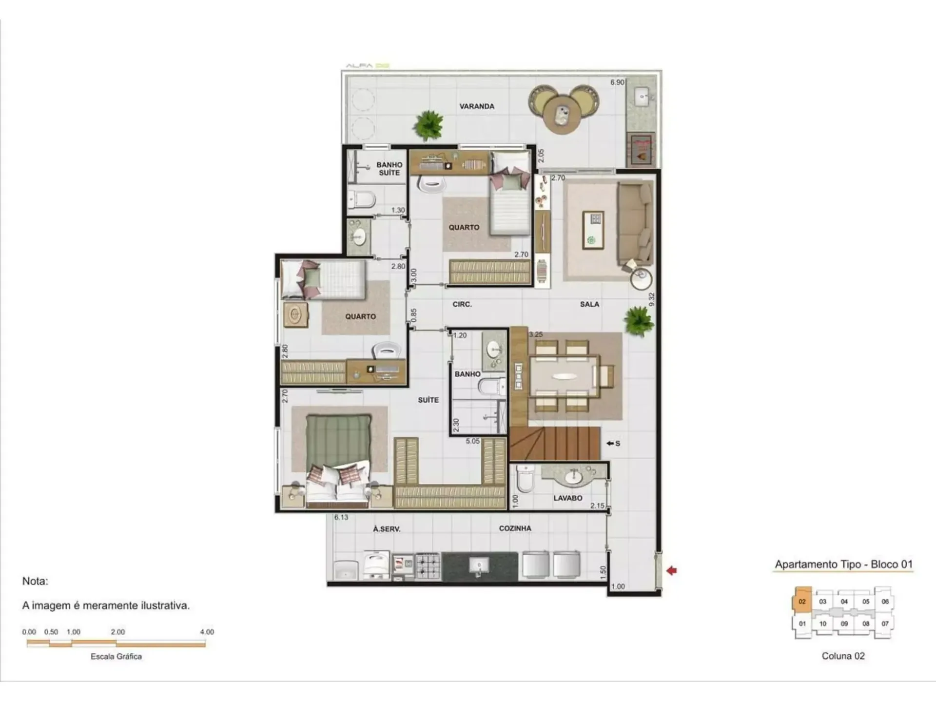 Planta 3: Village Vert Freguesia, apartamento de alto padrão em Outro, Rio de Janeiro