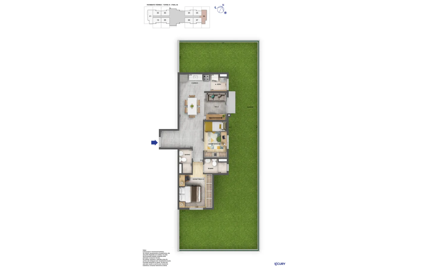 Planta 7: Nova Norte Raízes, apartamento de alto padrão em Outro, Rio de Janeiro