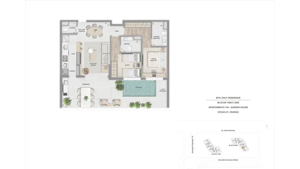 Planta 5: Epic Golf Residence, apartamento de alto padrão na Barra da Tijuca, Rio de Janeiro