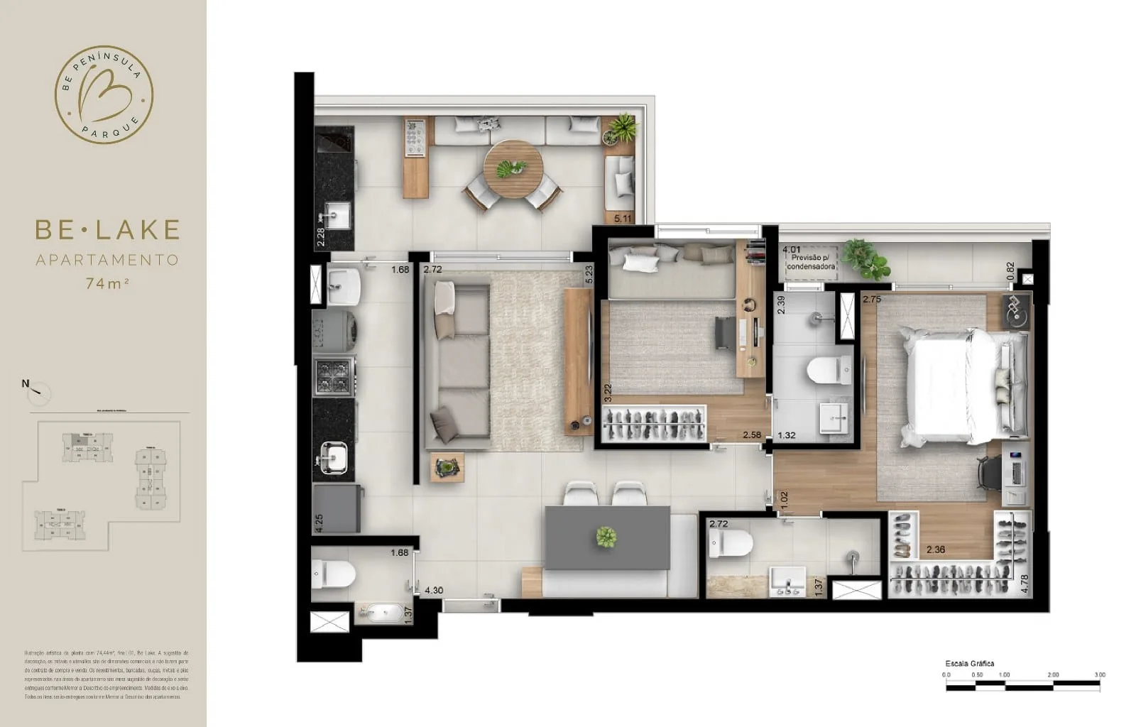 Planta 2: Be Peninsula, apartamento de alto padrão na Barra da Tijuca, Rio de Janeiro