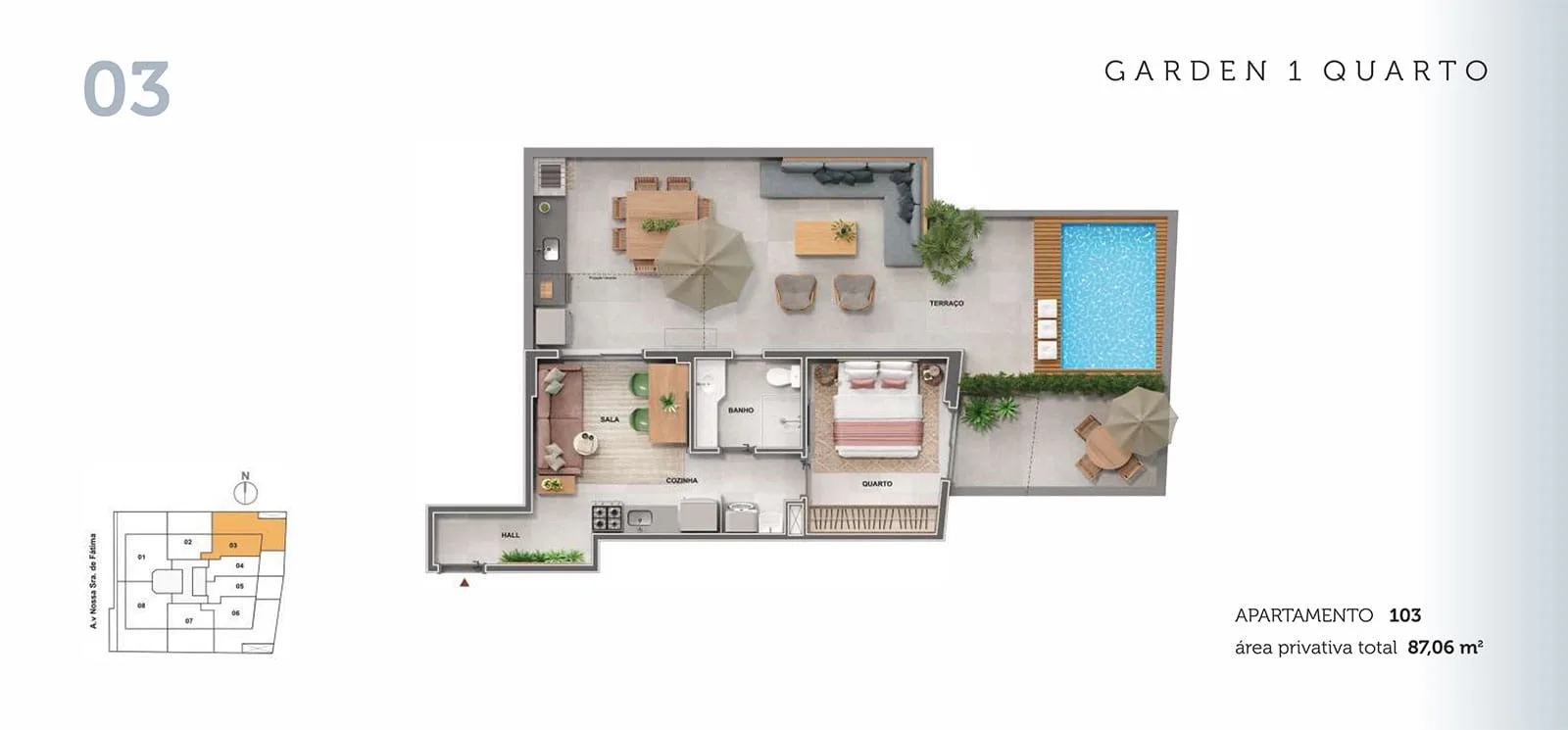 Planta 10: Cores de Fátima, apartamento de alto padrão no Centro, Rio de Janeiro