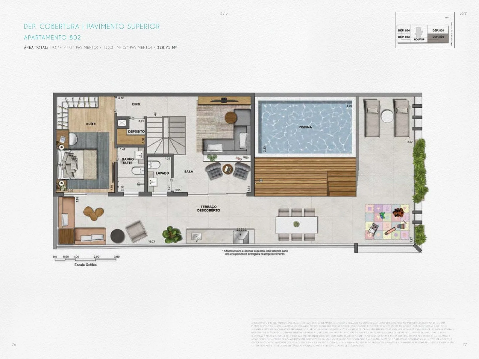 Planta 12: Nove Ipanema Mozak, apartamento de alto padrão em Ipanema, Rio de Janeiro