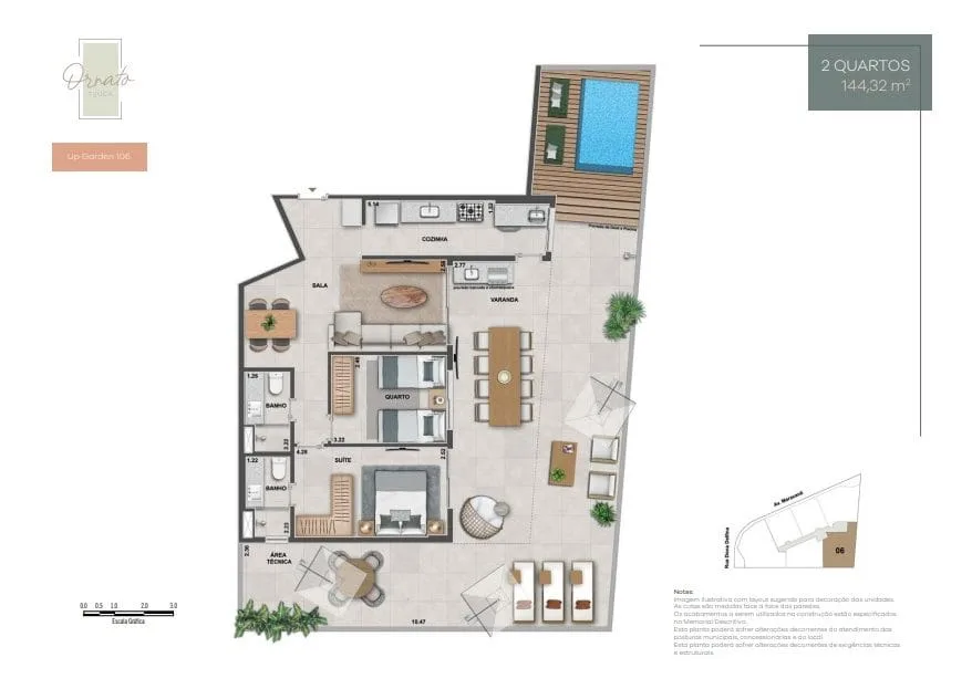 Planta 6: Ornato Tijuca, apartamento de alto padrão na Tijuca, Rio de Janeiro