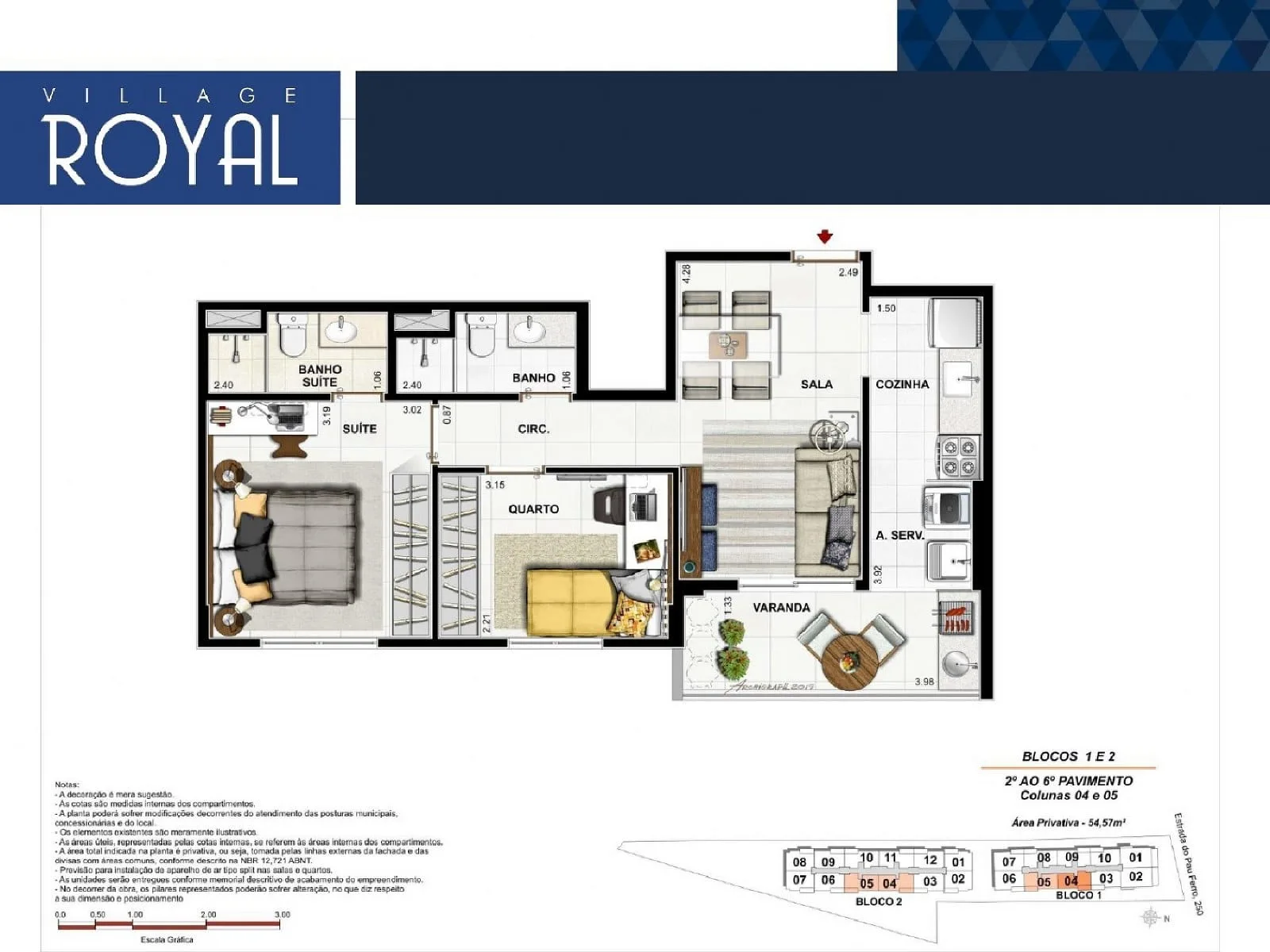 Planta 3: Village Royal Freguesia, apartamento de alto padrão em Outro, Rio de Janeiro