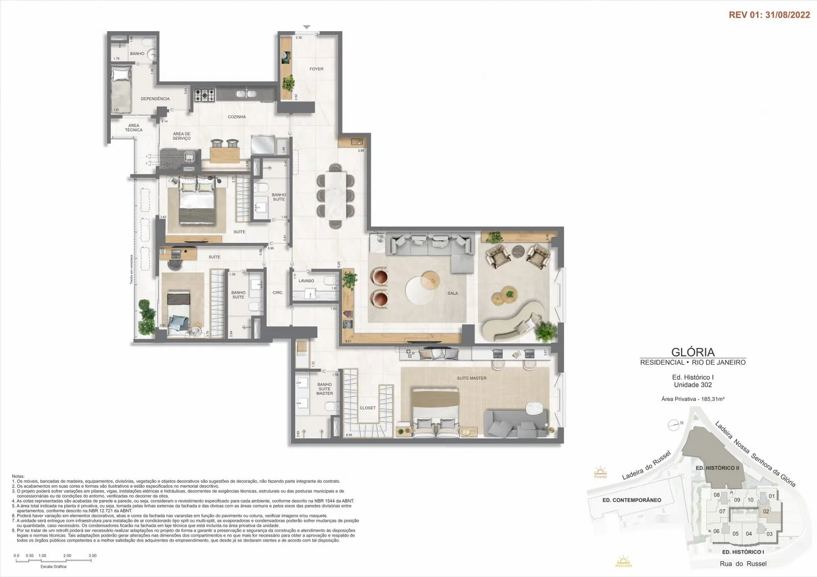Planta 10: Glória Residencial, apartamento de alto padrão na Gávea, Rio de Janeiro