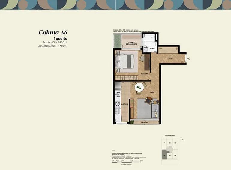 Planta 5: Grid Residencial Gávea, apartamento de alto padrão na Gávea, Rio de Janeiro