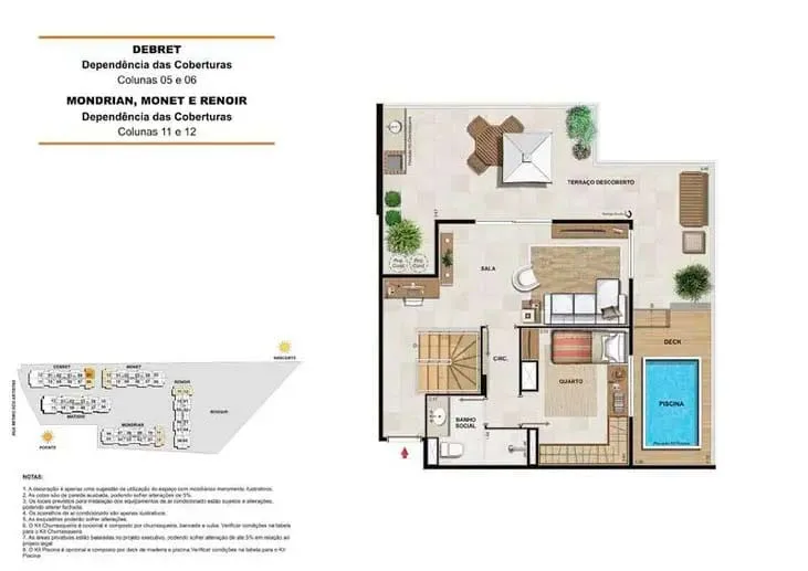 Planta 3: Américas Club Residence Recreio, casa de alto padrão no Recreio dos Bandeirantes, Rio de Janeiro