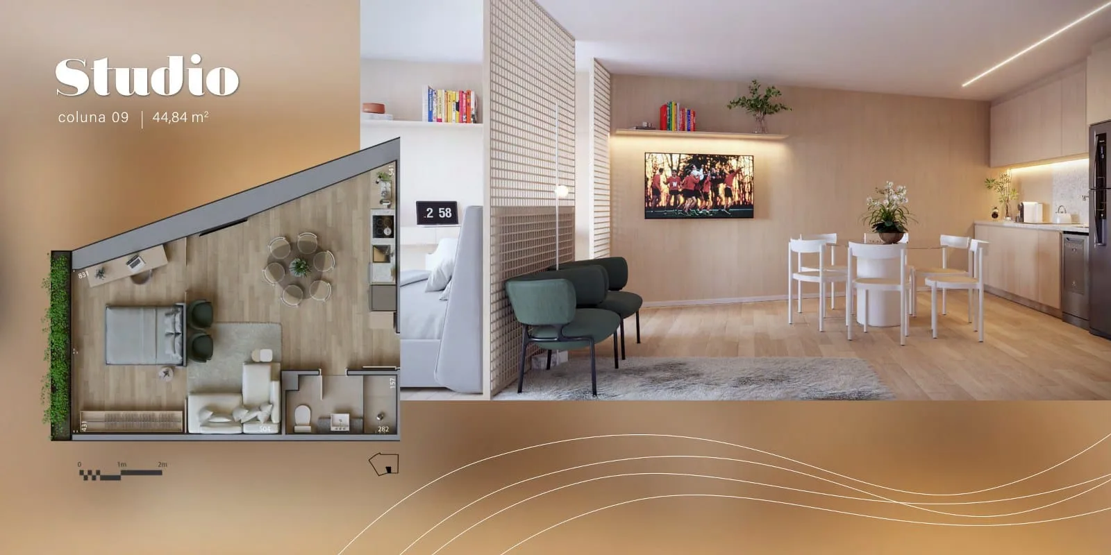 Planta 10: Glória Del Art Co Living, studio de alto padrão na Glória, Rio de Janeiro