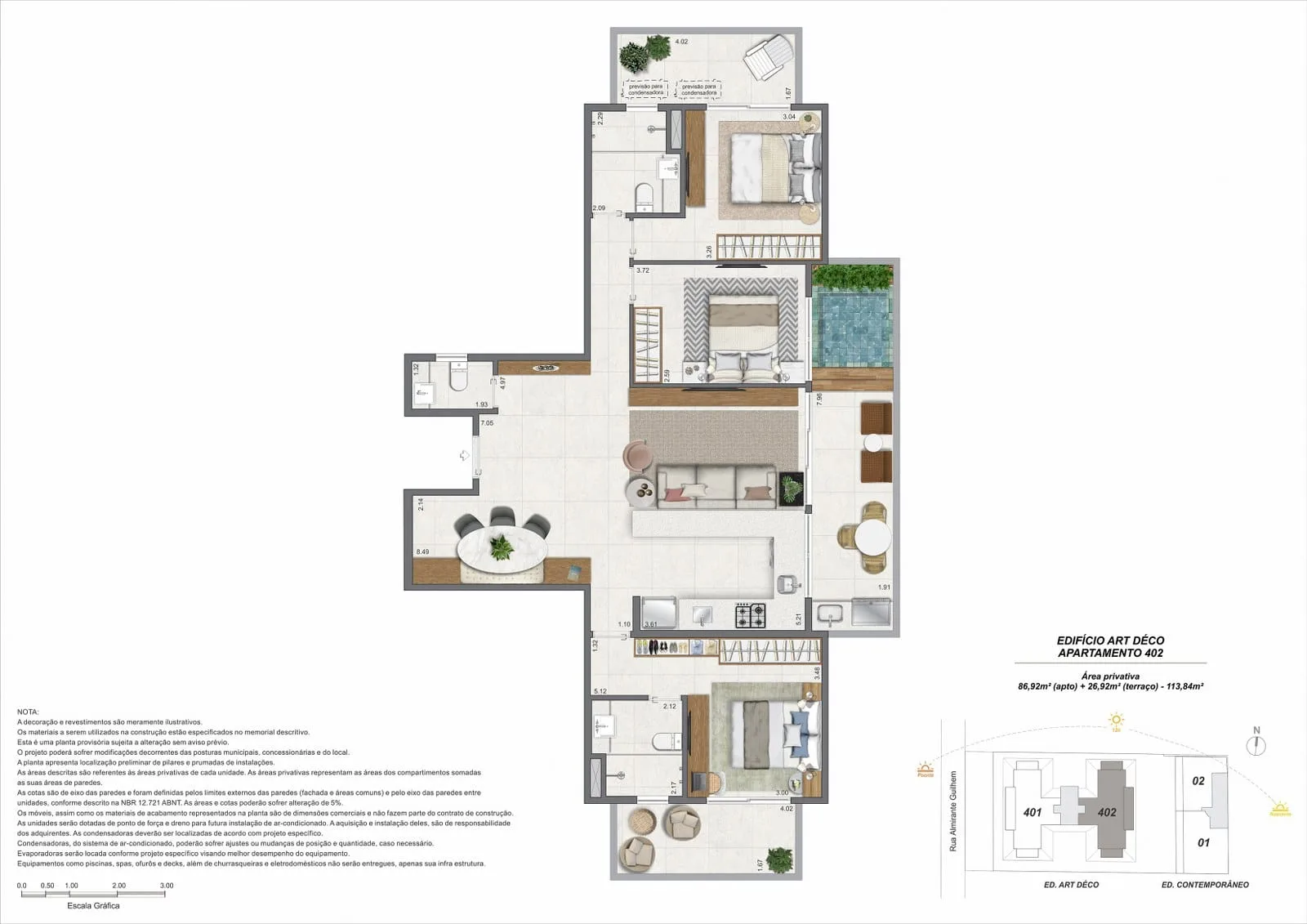 Planta 10: Paradís Mozak, apartamento de alto padrão no Leblon, Rio de Janeiro