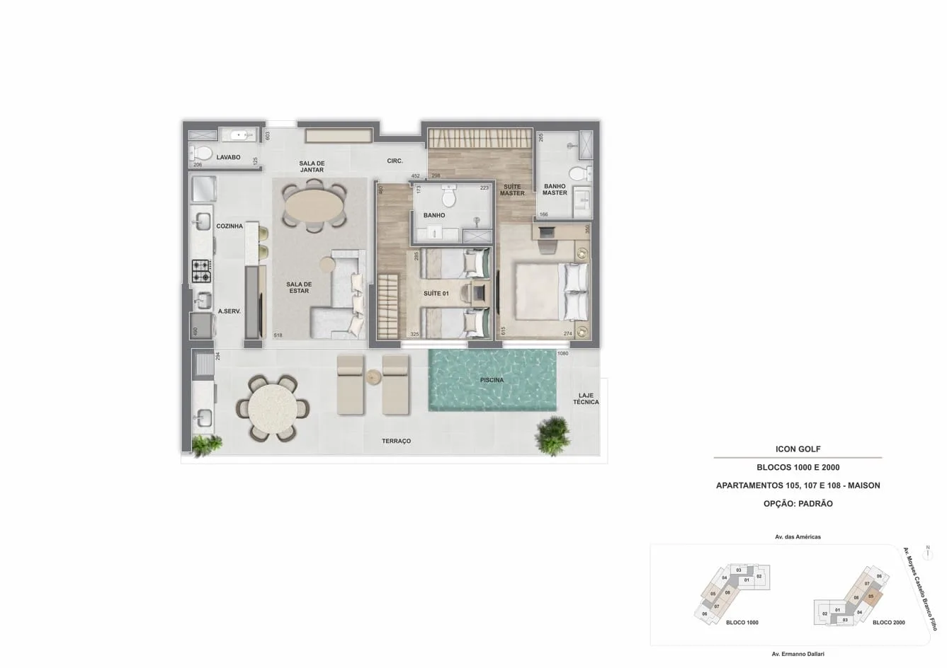 Planta 17: Icon Golf Residence, apartamento de alto padrão na Barra da Tijuca, Rio de Janeiro