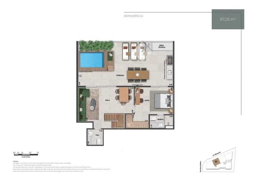 Planta 18: Ornato Tijuca, apartamento de alto padrão na Tijuca, Rio de Janeiro