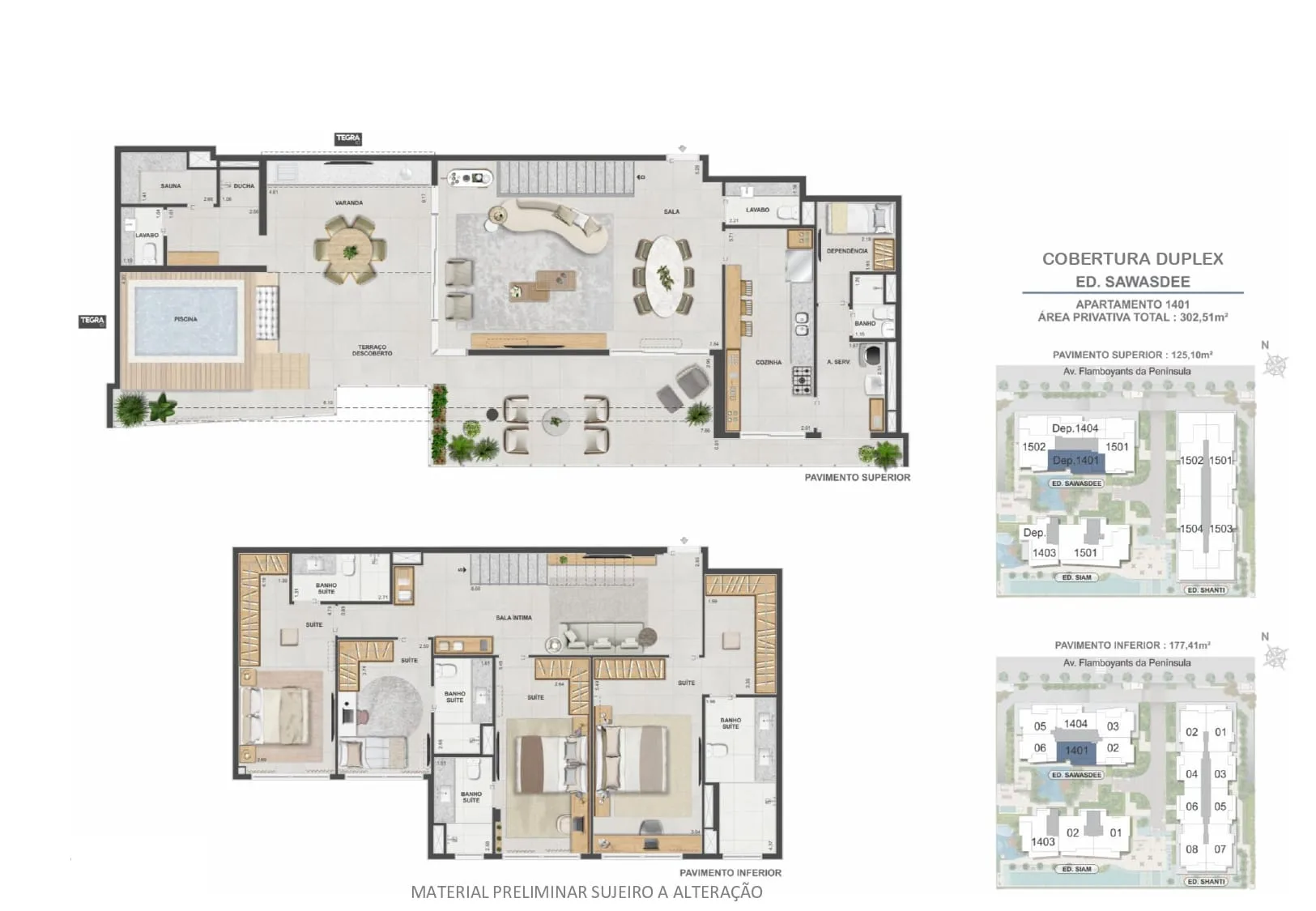 Planta 12: Península Collection, apartamento de alto padrão na Barra da Tijuca, Rio de Janeiro
