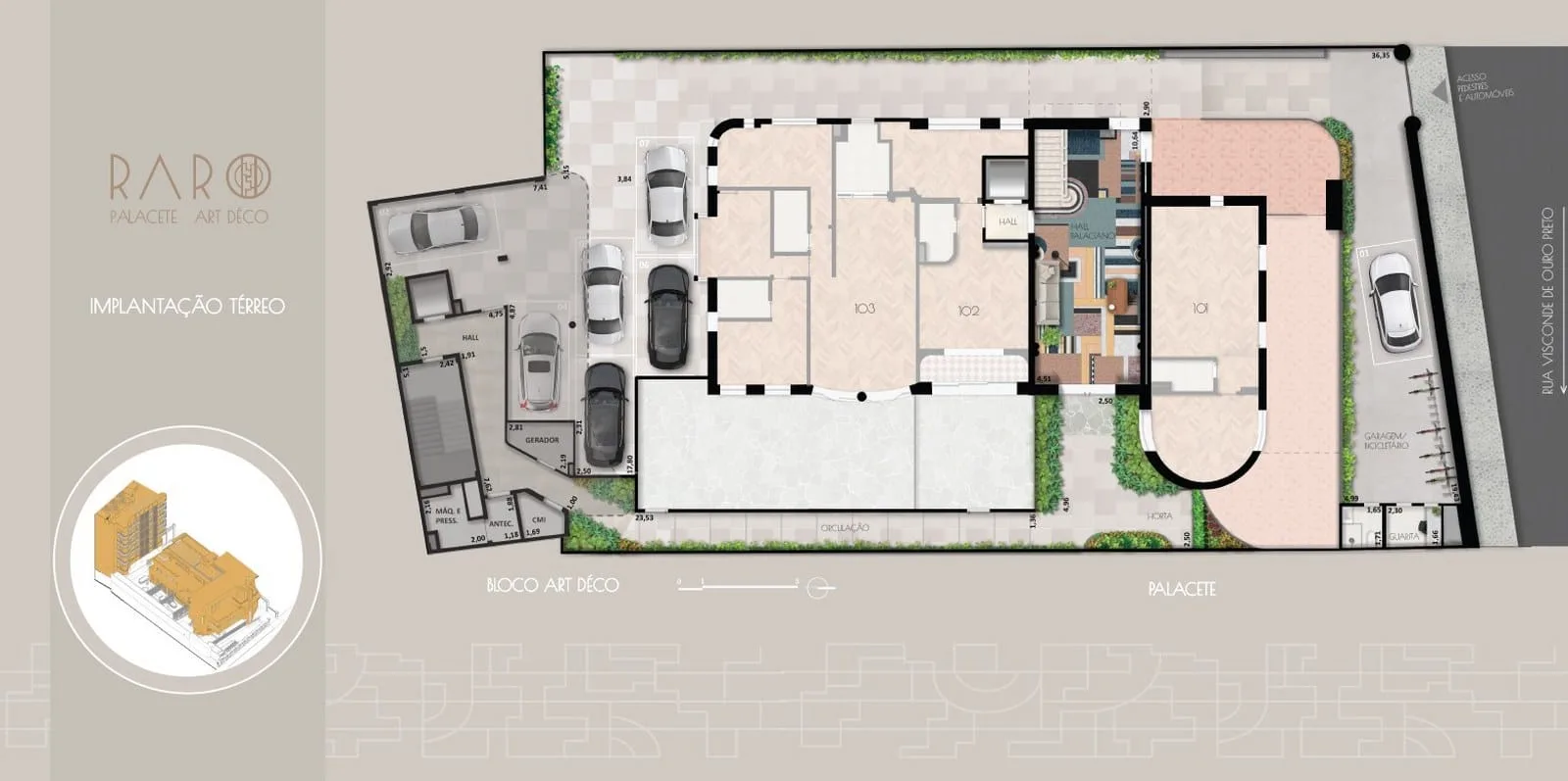 Planta 1: Raro Botafogo, apartamento de alto padrão em Botafogo, Rio de Janeiro
